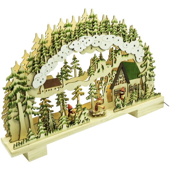 Schwibbogen, Höhe: 7,5 Cm, Batterie, Natur 1 Schwibbogen, Höhe: 7,5 Cm, Batterie, Natur