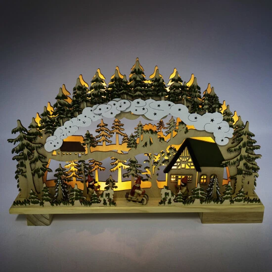 Schwibbogen, Höhe: 7,5 Cm, Batterie, Natur 4 Schwibbogen, Höhe: 7,5 Cm, Batterie, Natur – Bild 4