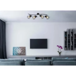 GLOBO Strahler, 4-flammig, Metall, Schwarz -Leuchten Verkaufsladen unnamed file 10709