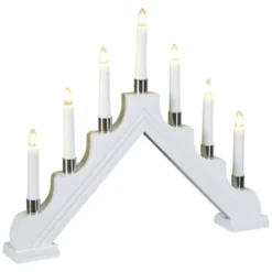 KONSTSMIDE Holzleuchter 7-flammig, Weiß, Innen