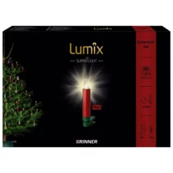 Krinner Christbaumkerzen Lumix Superlight Mini, Rot | Grün, 6er