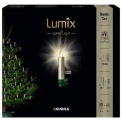 Krinner Christbaumkerzen Lumix Superlight Mini, Cashmere, 12er