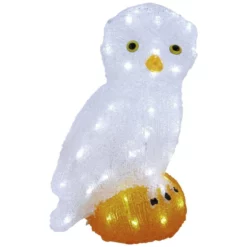 KONSTSMIDE Weihnachtsfigur, Eule, Höhe: 36 Cm, Netz, Weiss/orange