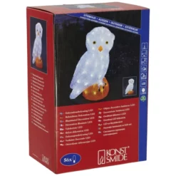 KONSTSMIDE Weihnachtsfigur, Eule, Höhe: 36 Cm, Netz, Weiss/orange -Leuchten Verkaufsladen unnamed file 1902