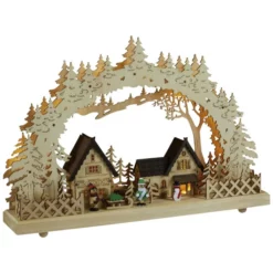 KONSTSMIDE Dekoleuchte, Dorf, Höhe: 30 Cm, Netz/batterie, Natur