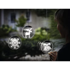 Krinner LED-Fensterbild »Lumix Deco Lights«, Kerzen, Rund, ø: 10 Cm, Batterie, Silberfarben -Leuchten Verkaufsladen unnamed file 232