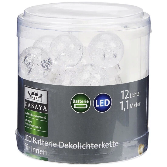CASAYA LED-Lichterkette »Kugel«, 12 Lichter, Warmweiß 2 CASAYA LED-Lichterkette »Kugel«, 12 Lichter, Warmweiß – Bild 2