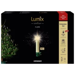 Krinner Christbaumkerzen Lumix Superlight Flame Mini, Elfenbein, 6er