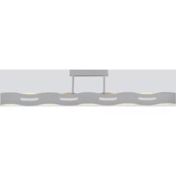 LUCE DESIGN LED-Deckenleuchte »Wave«, Nickelfarbig, Inkl. Leuchtmittel, Breite: 100 Cm