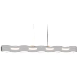 LUCE DESIGN LED-Pendelleuchte »Wave«, Nickelfarbig, Inkl. Leuchtmittel, Breite: 100 Cm