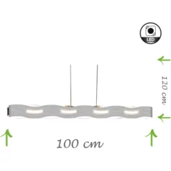 LUCE DESIGN LED-Pendelleuchte »Wave«, Nickelfarbig, Inkl. Leuchtmittel, Breite: 100 Cm -Leuchten Verkaufsladen unnamed file 3920