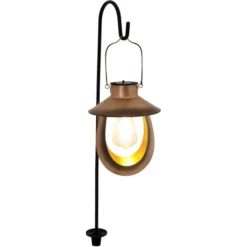 NÄVE Solar-Außenleuchte, Länglich, Rund, Mit Erdspieß, Kupferfarben/schwarz