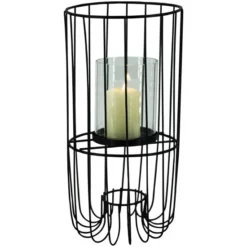 Windlicht, Metall/Glas