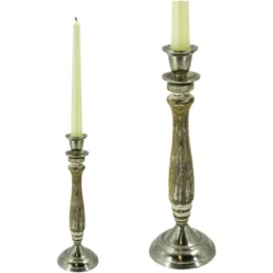 Kerzenhalter, Mangoholz/Metall