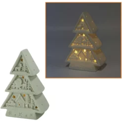 LED-Weihnachtsbaum, Höhe: 17 Cm, Batterie, Weiß