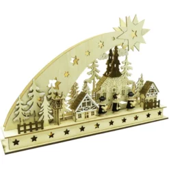 Schwibbogen, Höhe: 29,5 Cm, Batterie, Natur