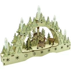 Schwibbogen, Höhe: 24 Cm, Batterie, Natur