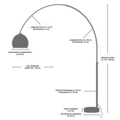 SalesFever Bogenlampe, E27, Höhe: 208 Cm -Leuchten Verkaufsladen unnamed file 5269