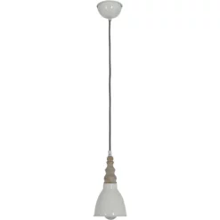 NÄVE Pendelleuchte, Metall/mangoholz, Weiß