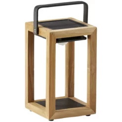 BEST Solarleuchte, Höhe: 28 Cm, Anthrazit, Teakholz