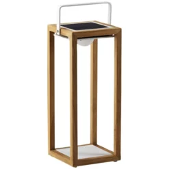 BEST Solarleuchte, Höhe: 53 Cm, Weiß, Teakholz