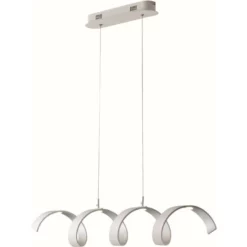 Leuchten Verkaufsladen 28 LUCE DESIGN LED-Pendelleuchte »Helix«, Weiss/silberfarben, Inkl. Leuchtmittel, Breite: 80 Cm