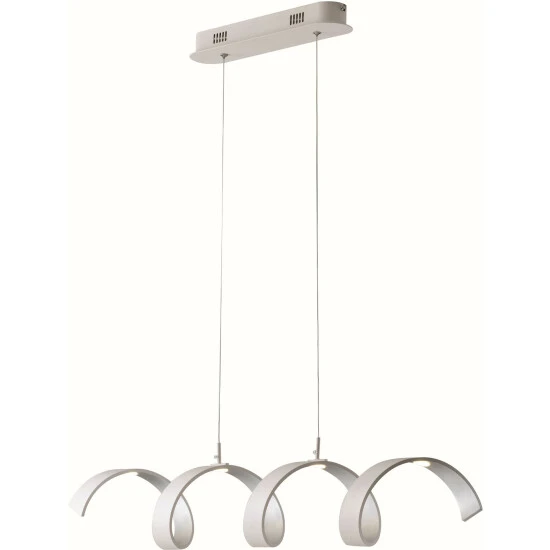 LUCE DESIGN LED-Pendelleuchte »Helix«, Weiss/silberfarben, Inkl. Leuchtmittel, Breite: 80 Cm 1 LUCE DESIGN LED-Pendelleuchte »Helix«, Weiss/silberfarben, Inkl. Leuchtmittel, Breite: 80 Cm