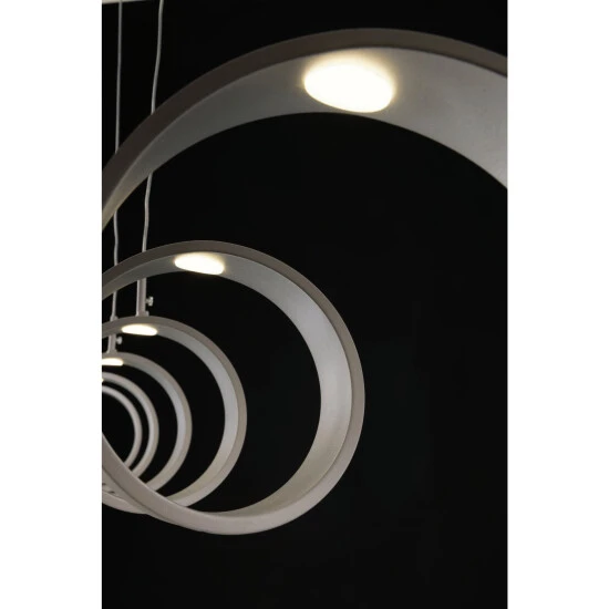 LUCE DESIGN LED-Pendelleuchte »Helix«, Weiss/silberfarben, Inkl. Leuchtmittel, Breite: 80 Cm 2 LUCE DESIGN LED-Pendelleuchte »Helix«, Weiss/silberfarben, Inkl. Leuchtmittel, Breite: 80 Cm – Bild 2