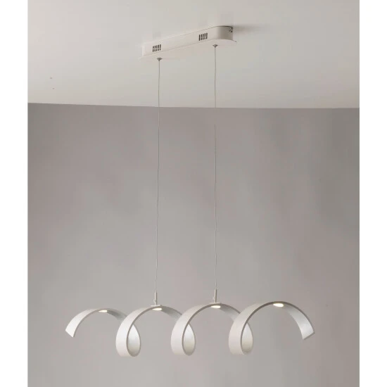 LUCE DESIGN LED-Pendelleuchte »Helix«, Weiss/silberfarben, Inkl. Leuchtmittel, Breite: 80 Cm 4 LUCE DESIGN LED-Pendelleuchte »Helix«, Weiss/silberfarben, Inkl. Leuchtmittel, Breite: 80 Cm – Bild 4