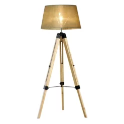 HOMCOM Stehleuchte, Höhe: 143 Cm, Gestell Aus Kiefernholz