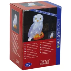 KONSTSMIDE Weihnachtsfigur, Eule, Höhe: 27,5 Cm, Netz, Weiss/orange -Leuchten Verkaufsladen unnamed file 6814