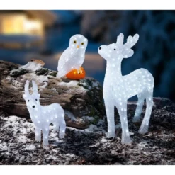 KONSTSMIDE Weihnachtsfigur, Eule, Höhe: 27,5 Cm, Netz, Weiss/orange -Leuchten Verkaufsladen unnamed file 6815