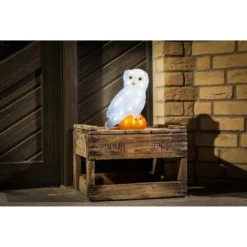 KONSTSMIDE Weihnachtsfigur, Eule, Höhe: 27,5 Cm, Netz, Weiss/orange -Leuchten Verkaufsladen unnamed file 6816