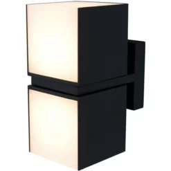 LUTEC LED-Außenwandleuchte »cuba«, Mattschwarz, Inkl. Leuchtmittel, Breite: 10 Cm