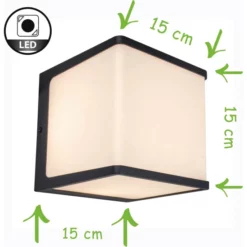 LUTEC LED-Außenwandleuchte »doblo«, Anthrazit, Inkl. Leuchtmittel, Breite: 15 Cm -Leuchten Verkaufsladen unnamed file 7064