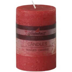 Steinhart Kerze »Raureif«, Rubinrot, Rustikal/einfarbig, 1 Stück