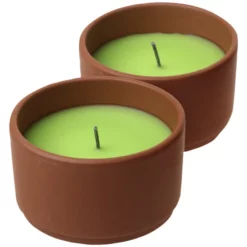 Steinhart Outdoor-Kerze, Limettengrün, Terracotta, 2 Stück Stück