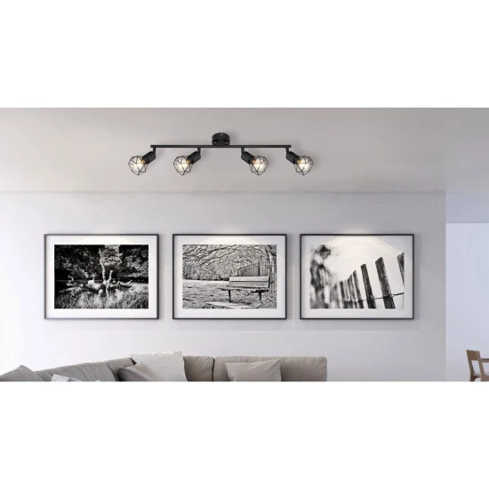 GLOBO Strahler »XARA«, 4-flammig, Metall, Schwarz 5 GLOBO Strahler »XARA«, 4-flammig, Metall, Schwarz – Bild 5