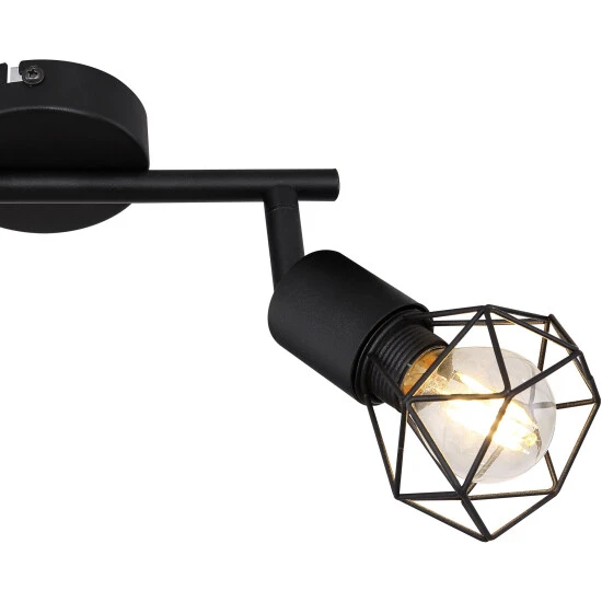 GLOBO Strahler »XARA«, 2-flammig, Metall, Schwarz 2 GLOBO Strahler »XARA«, 2-flammig, Metall, Schwarz – Bild 2