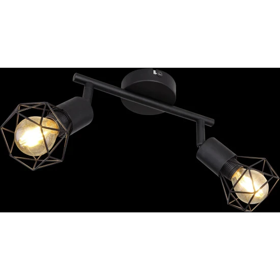 GLOBO Strahler »XARA«, 2-flammig, Metall, Schwarz 3 GLOBO Strahler »XARA«, 2-flammig, Metall, Schwarz – Bild 3