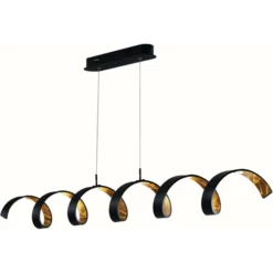 LUCE DESIGN LED-Pendelleuchte »Helix«, Schwarz/goldfarben, Inkl. Leuchtmittel, Breite: 125 Cm