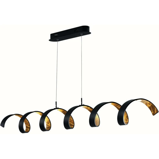 LUCE DESIGN LED-Pendelleuchte »Helix«, Schwarz/goldfarben, Inkl. Leuchtmittel, Breite: 125 Cm 1 LUCE DESIGN LED-Pendelleuchte »Helix«, Schwarz/goldfarben, Inkl. Leuchtmittel, Breite: 125 Cm