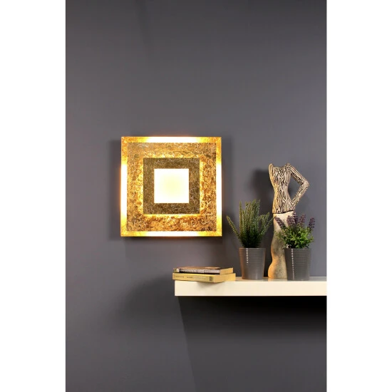 LUCE DESIGN LED-Wand- Und Deckenleuchte »Window«, Goldfarben, Inkl. Leuchtmittel, Breite: 39 Cm 2 LUCE DESIGN LED-Wand- Und Deckenleuchte »Window«, Goldfarben, Inkl. Leuchtmittel, Breite: 39 Cm – Bild 2