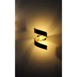 LUCE DESIGN LED-Wandleuchte »Helix«, Schwarz/goldfarben, Inkl. Leuchtmittel, Breite: 10 Cm -Leuchten Verkaufsladen unnamed file 9389
