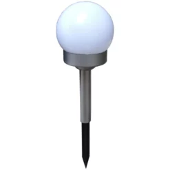 CASAYA Solarleuchte, Mit Erdspieß, Silberfarben/weiß